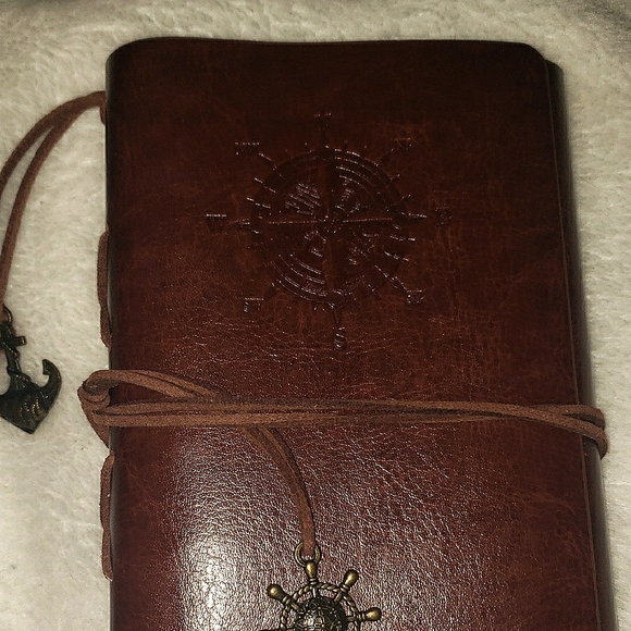 Brown Faux Leather Journal with Wrap-Around Cord - Picture 2 of 6